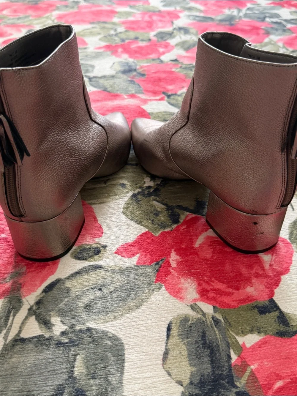 Karl Lagerfeld Metallic Brown Pointed Toe Ankle Boots